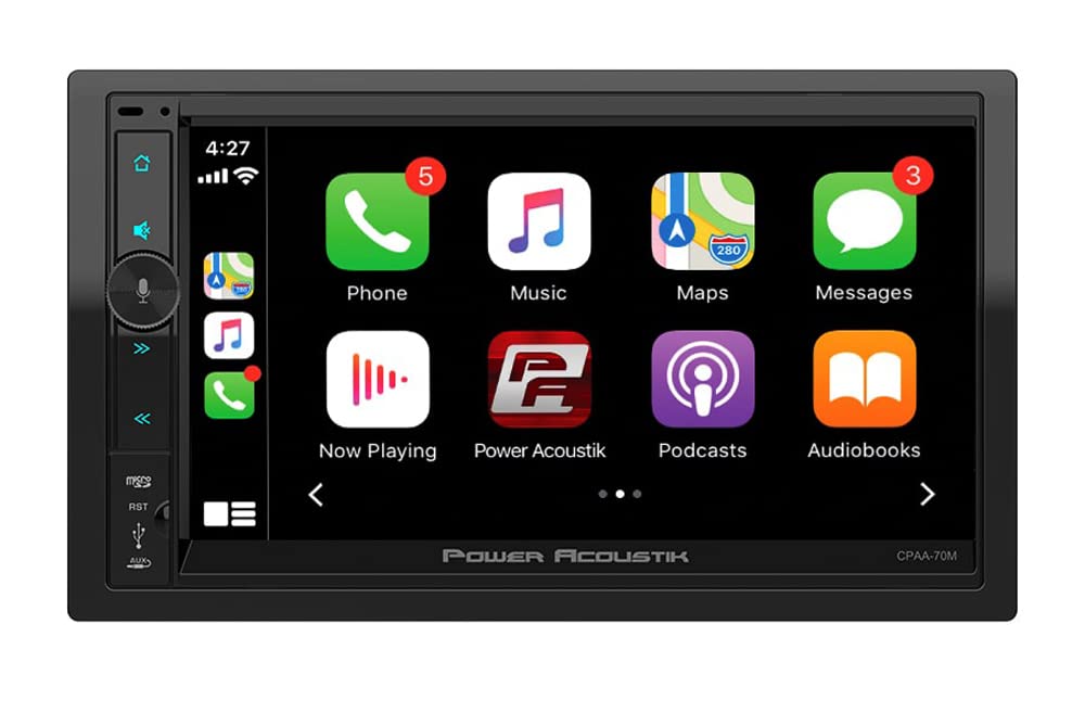 Power Acoustik® - 7" Double DIN with Bluetooth, Android Auto, Apple CarPlay