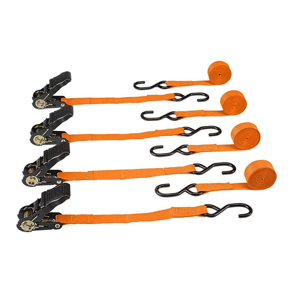400 lb. Capacity 1 in. x 15 ft. Ratcheting Tie Downs, 4-Pack