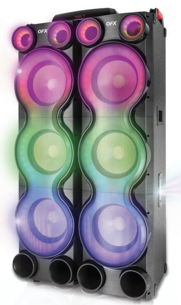 QFX 6X10” BLUETOOTH CABINET SPEAKER WITH LED PARTY LIGHTS