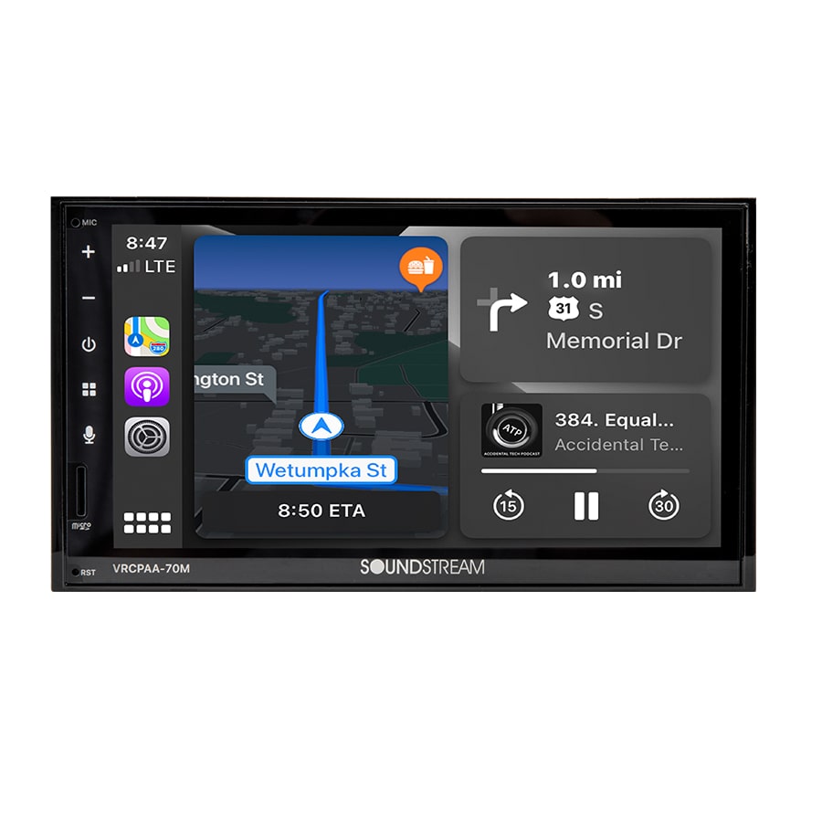 Soundstream 7" Touchscreen Double-DIN Mechless - Bluetooth, Apple CarPlay - Android Auto