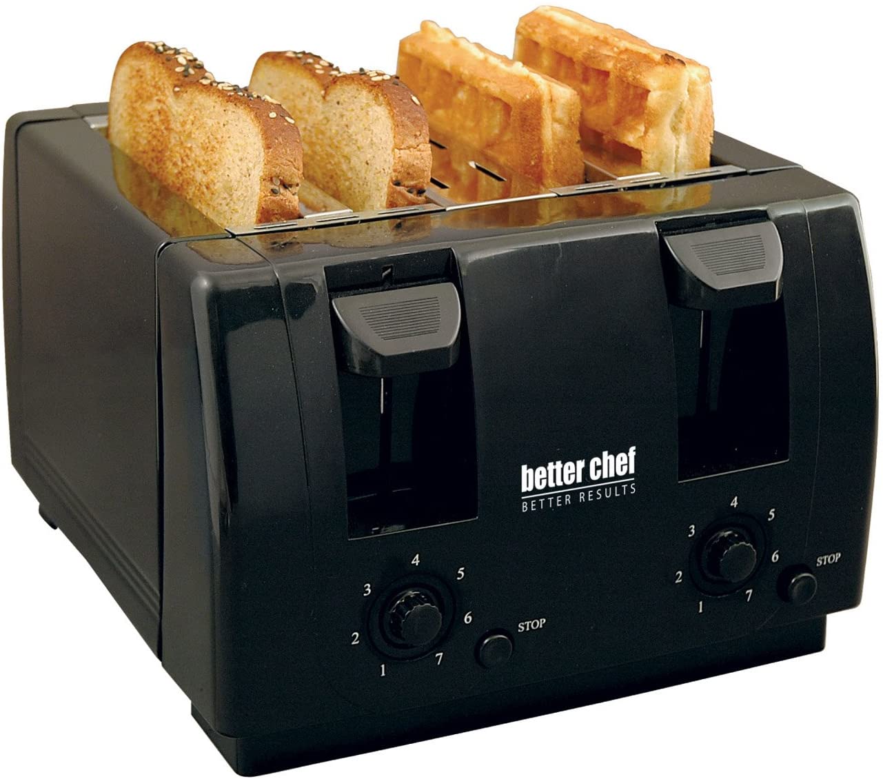 Better Chef 4 Slice Dual-Control Black Toaster IM-242B