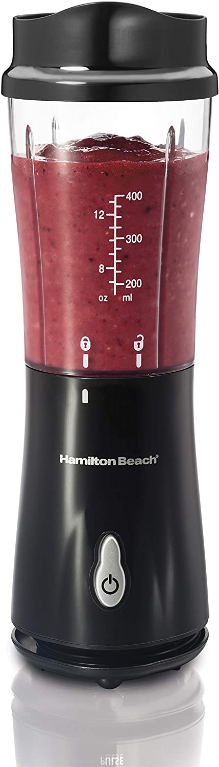 Hamilton Beach Personal Blender with 14oz Travel Cup and Lid, Black  (51101AV) & Hamilton Beach Personal Blender for Shakes and Smoothies with  14oz Travel Cup and Lid, Red (51101RV) - Yahoo Shopping