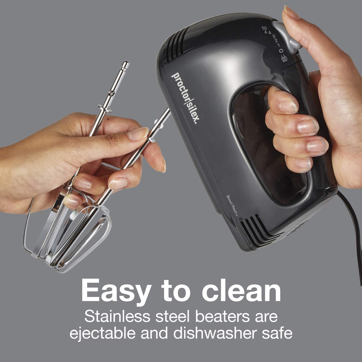 Proctor Silex Easy Mix 100W Hand Mixer - Black