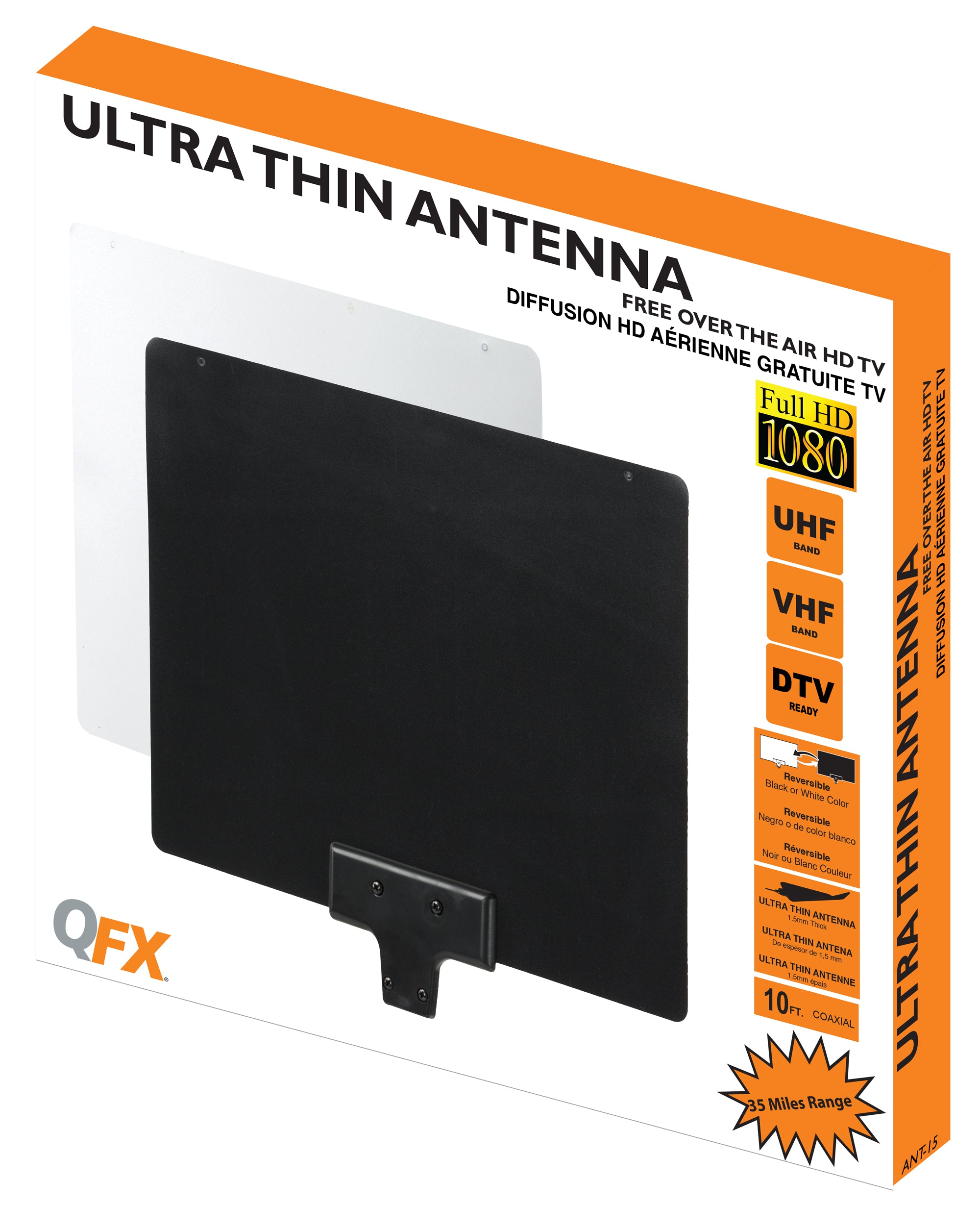 QFX ANT-15 HD/DTV Ultra Thin Antenna HDTV 1080P