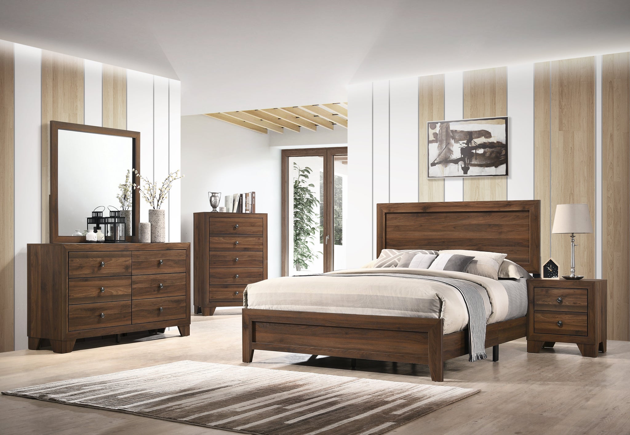 Cama Matrimonial c/1 Buro Tocador y Espejo