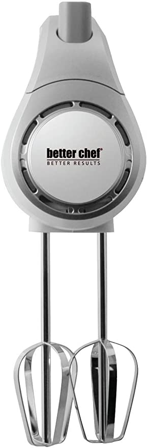 Better Chef Electric Hand Mixer - 5-Speed - Stainless Beaters & Hooks