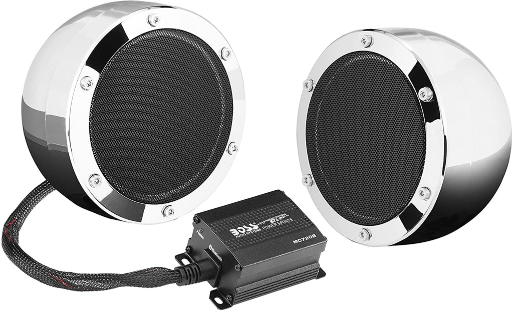 BOSS Motorcycle 4" Speaker System - Bluetooth Weatherproof - Amplifier