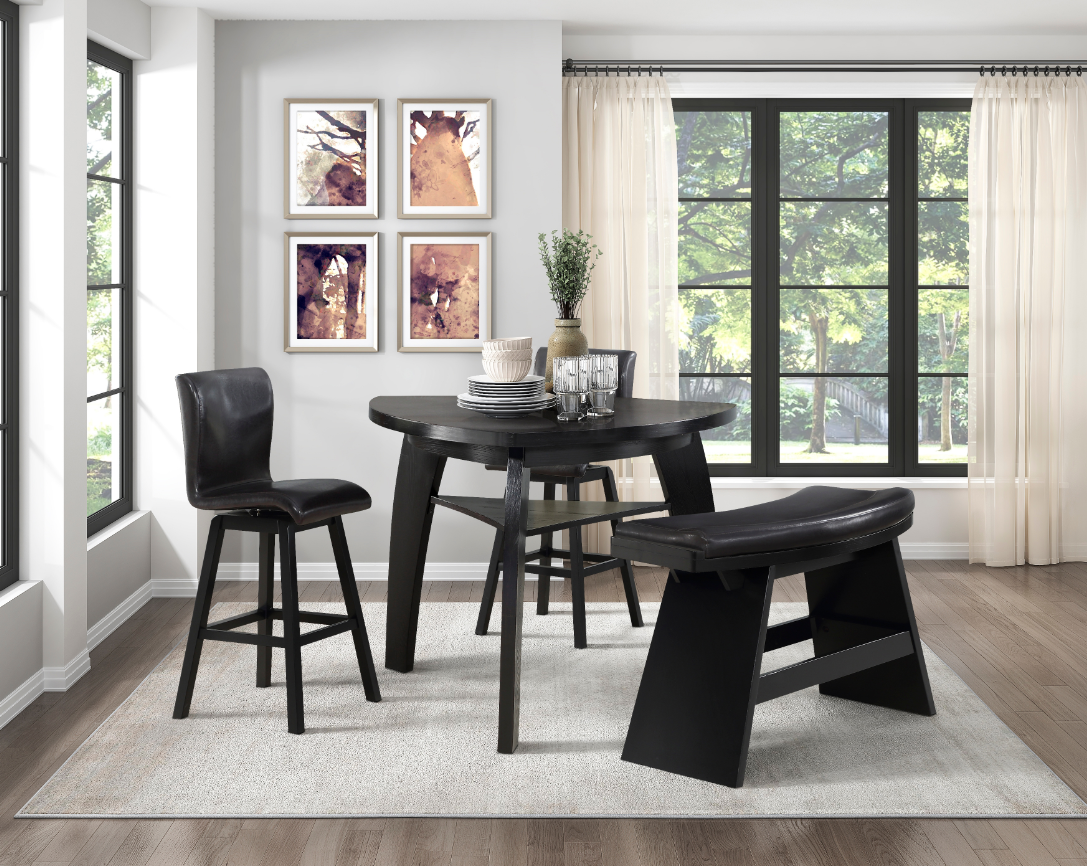 Dining set 6pcs  Table, 4 Chair & Bench