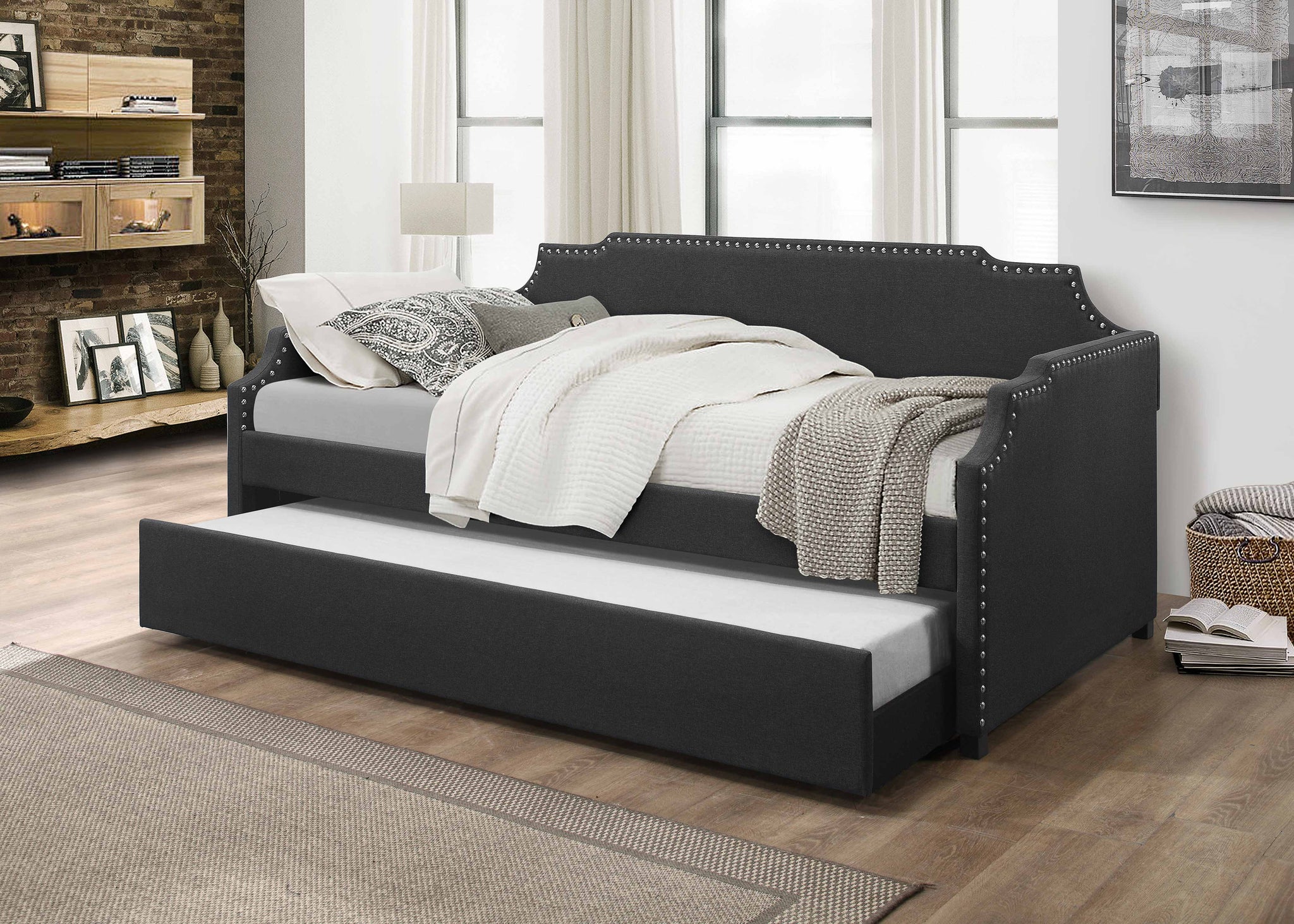 Daybed Individual/Individual Acabado Tela Gris