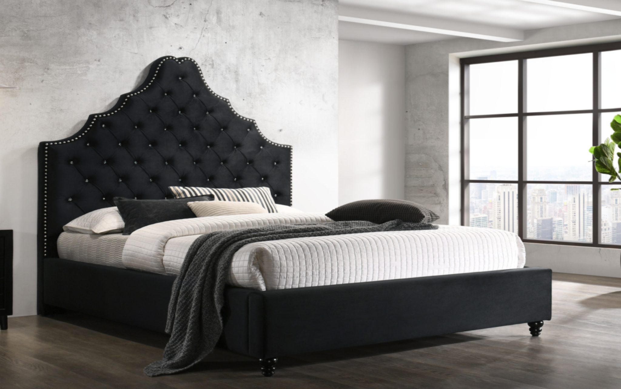Cama Queen Acabado Tela