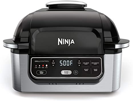 Ninja AG301 Foodi 5-in-1 Indoor Grill with Air Fry Roast, Bake & Dehydrate(Refurbished)