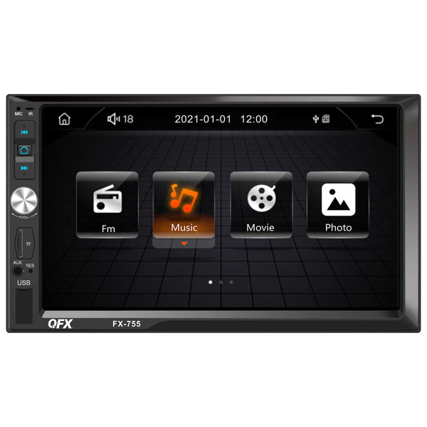 QFX FX-755 Car Stereo 7” Touchscreen Bluetooth AM/FM Radio - MP3 PLAYER