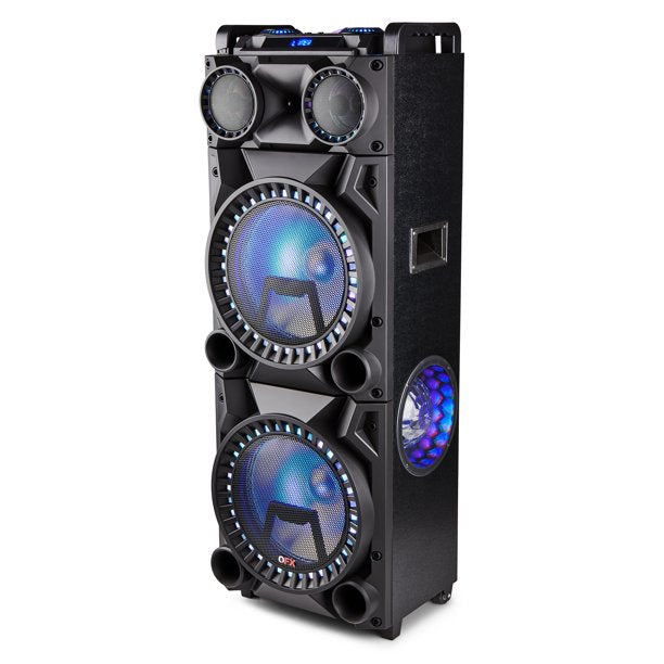 QFX PBX-1215 Dual 12" Bluetooth Speaker with Party Lights